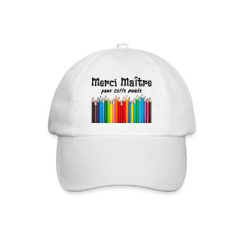 Merci maître pour cette année - Casquette classique - blanc/blanc - Devant
