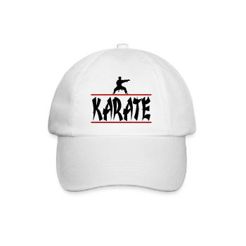 karate red bar - Baseball Cap - white/white - Front