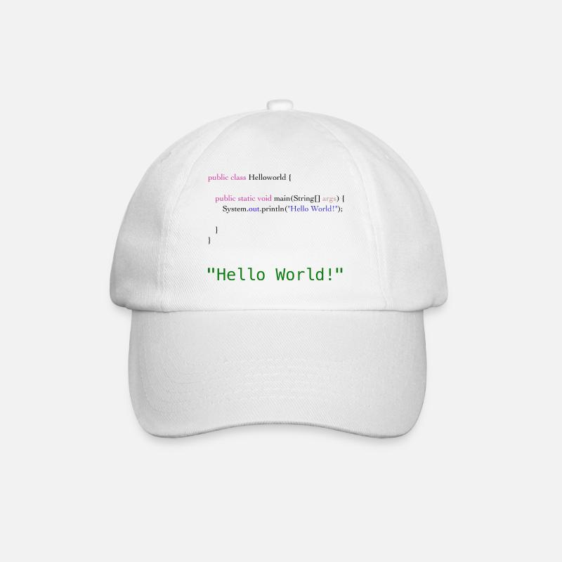Hello World Code - Baseballkappe - Weiß/Weiß
