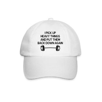 WORK OUT GYM EXERCISE GIFT - Baseball Cap - white/white - Front
