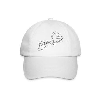 Drawing the Love - Baseballkappe - Weiß/Weiß - Vorne