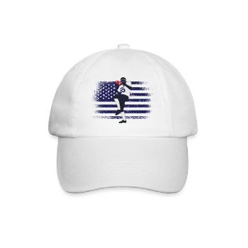 Maillot de football américain Drapeau des États-Unis - Casquette classique - blanc/blanc - Devant