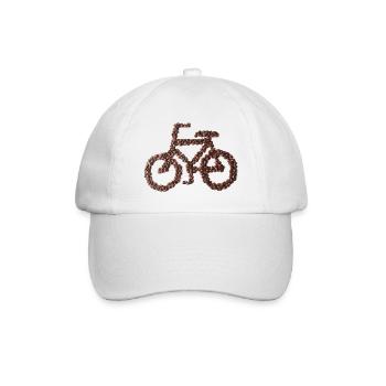 Vélo en grains de café Drôle de buveur de café - Casquette classique - blanc/blanc - Devant
