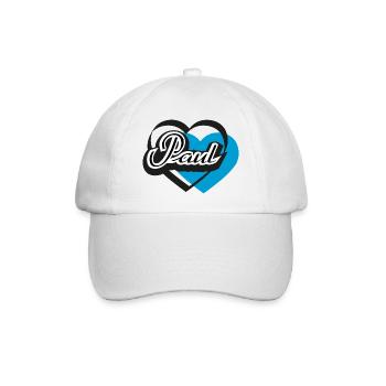 Name Paul Herz - Baseballkappe - Weiß/Weiß - Vorne