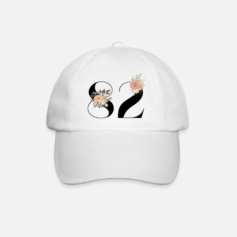 82e anniversaire fleuris (Cadeau de 82 ans) - Casquette classique - blanc/blanc