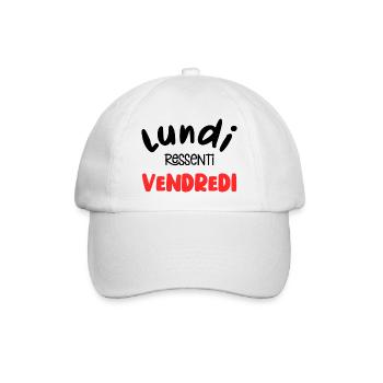 lundi ressenti vendredi - humour au travail - Casquette classique - blanc/blanc - Devant