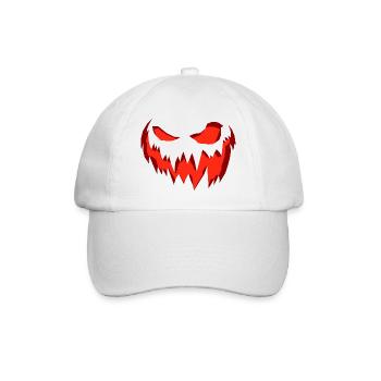 Effrayant visage de citrouille effrayant Halloween - Casquette classique - blanc/blanc - Devant