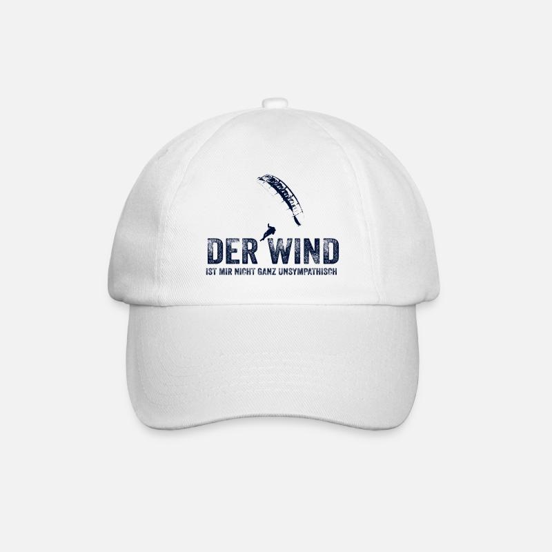 Der Wind ist mir nicht ganz unsympathisch - Baseballkappe - Weiß/Weiß