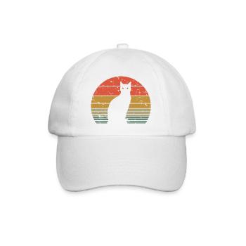 Cute Cat Retro Silhouette Cat Lover & Owner Gift - Baseball Cap - white/white - Front