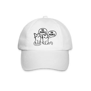 Pets Cats ew people - Baseball Cap - white/white - Front