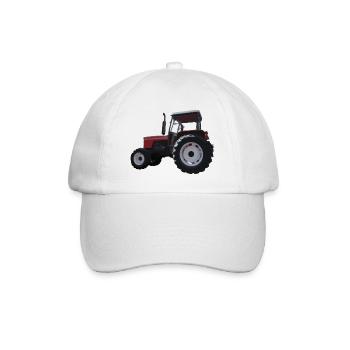 Roter Traktor Illustration Kinder Geschenkidee - Baseballkappe - Weiß/Weiß - Vorne
