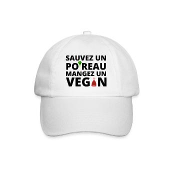 végan, végan humour - Casquette classique - blanc/blanc - Devant