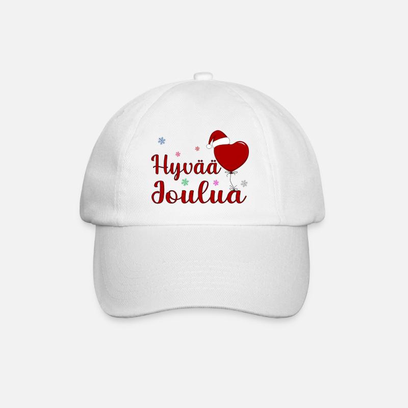 Hyvää Joulua Finnland - Baseballkappe - Weiß/Weiß