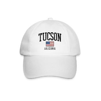 Tucson Arizona USA Design with Flag - Baseball Cap - white/white - Front