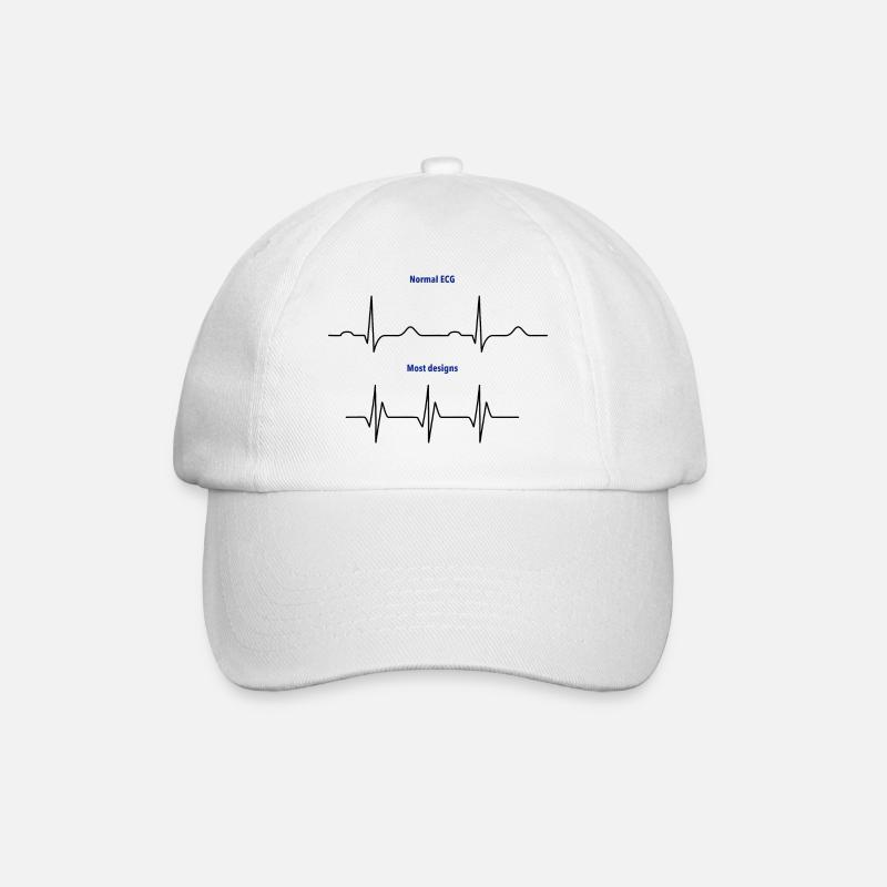 ECG normal vs ECG de conception - Casquette classique - blanc/blanc