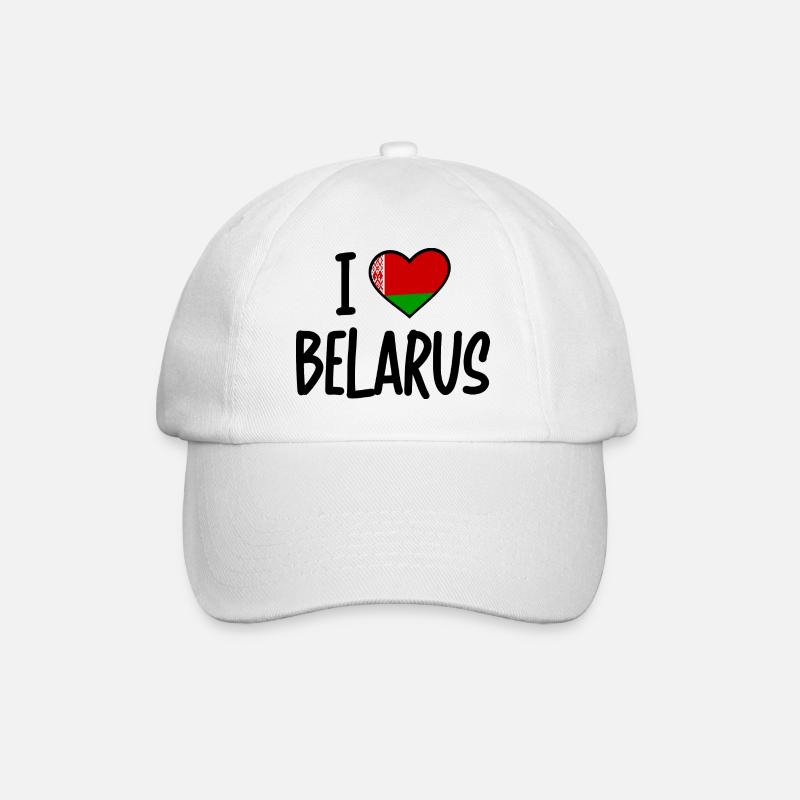 i love belarus - Baseballkappe - Weiß/Weiß