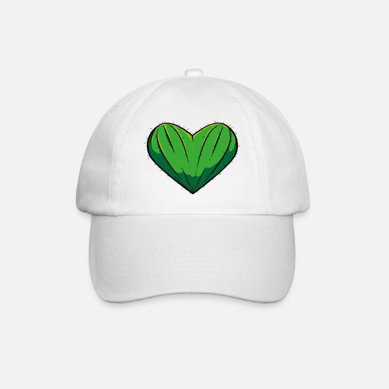 Herzkaktus - Baseballkappe - Weiß/Weiß