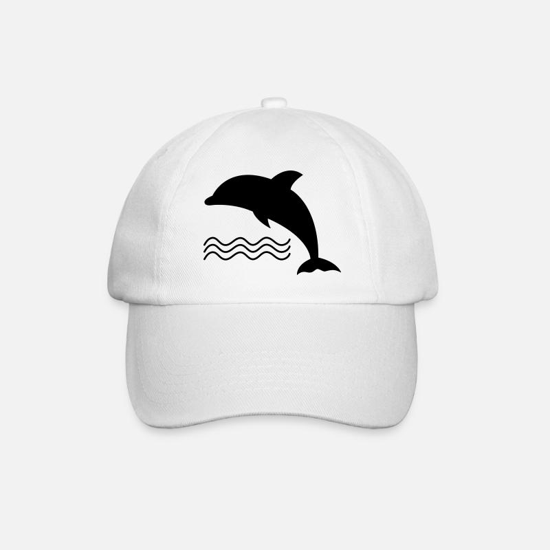 Delfin im Wasser als Vektor - Baseballkappe - Weiß/Weiß