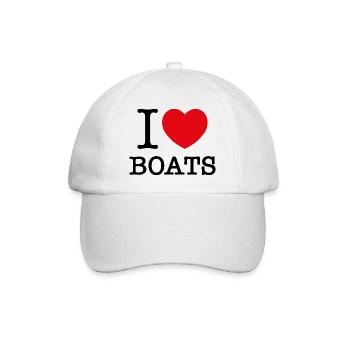 I Love Boats - Baseball Cap - white/white - Front