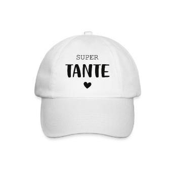 Super Tante mit Herz - Baseballkappe - Weiß/Weiß - Vorne