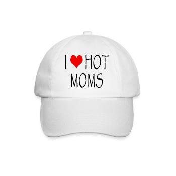 I Love Hot Moms - Baseballkappe - Weiß/Weiß - Vorne