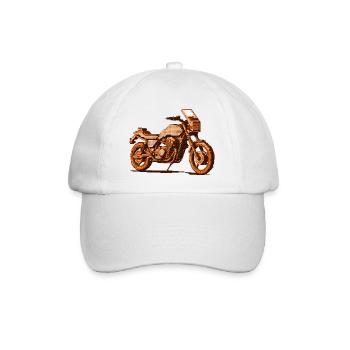 Motorcycle in a beautiful retro 8 bit vector graphics - Baseball Cap - white/white - Front