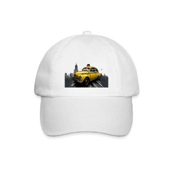 Un taxi dans une ville - Casquette classique - blanc/blanc - Devant