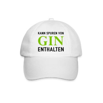 Kann Spuren Von Gin Enthalten - Baseballkappe - Weiß/Weiß - Vorne