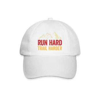Run Hard. Trail Harder - Baseball Cap - white/white - Front