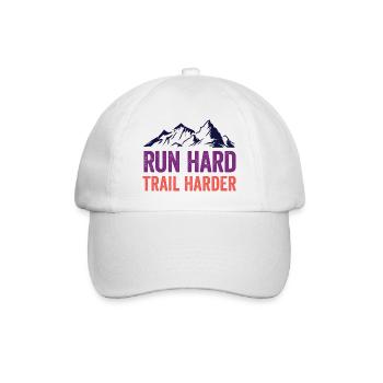 Run Hard. Trail Harder. - Baseball Cap - white/white - Front