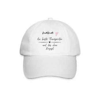 Mom, the best therapist and without a prescription - Baseball Cap - white/white - Front