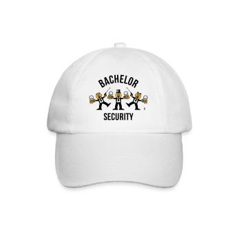 Bachelor Security (JGA / Karikatur / Tanz / 3C B) - Baseballkappe - Weiß/Weiß - Vorne