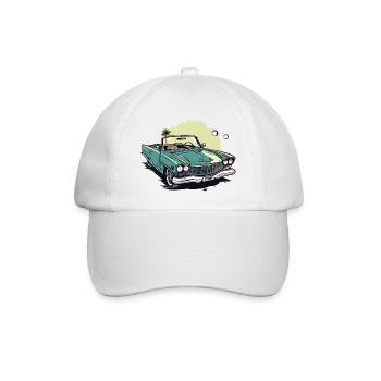 Cabriolet vert et palmier - Casquette classique - blanc/blanc - Devant