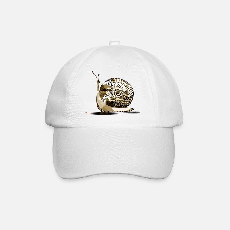 Schnecke - Baseballkappe - Weiß/Weiß