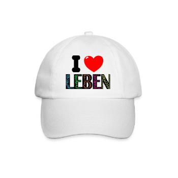 I ❤ Leben - Baseballkappe - Weiß/Weiß - Vorne