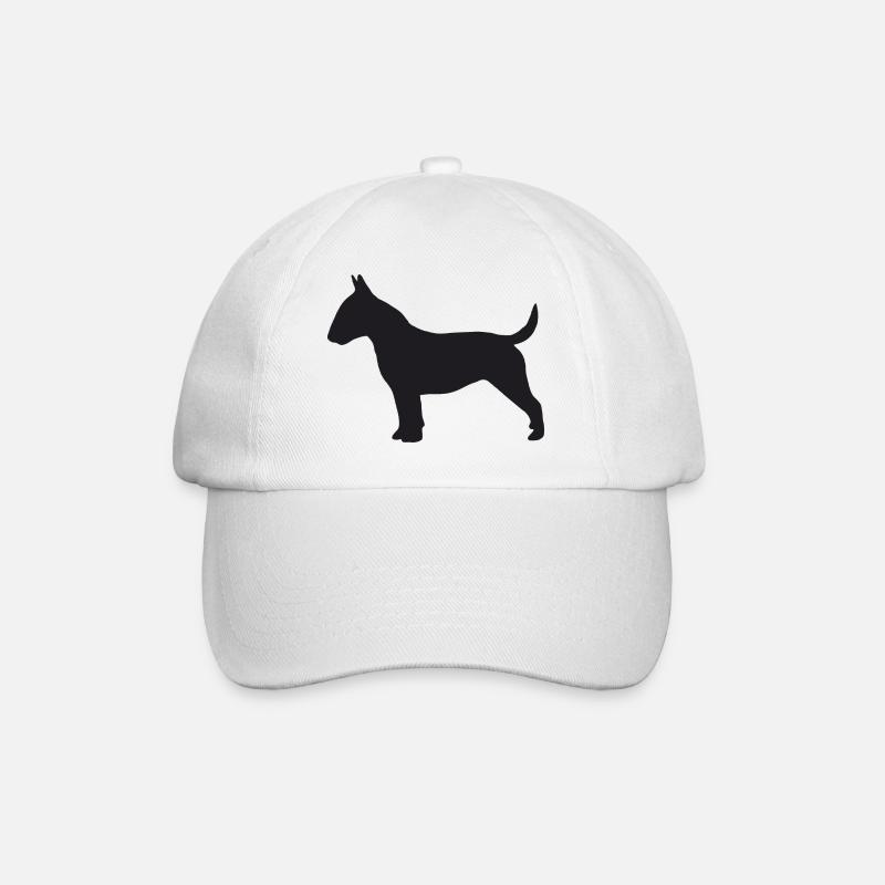 Bullterrier Silhouette - Baseballkappe - Weiß/Weiß