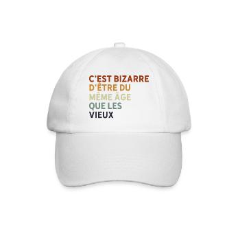 c'est bizarre d'être du même âge que les vieux - Casquette classique - blanc/blanc - Devant
