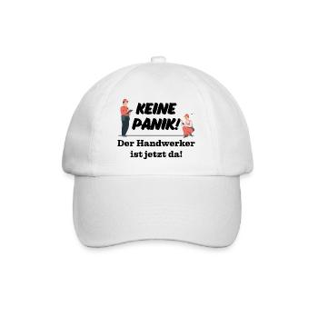 Keine Panik! Der Handwerker ist da! Technik, Azubi - Baseballkappe - Weiß/Weiß - Vorne
