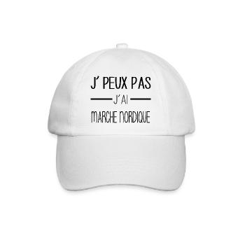 Marche nordique, ma passion en mouvement! - Casquette classique - blanc/blanc - Devant