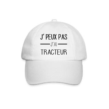 Tracteur addict, ma passion à pleine puissance - Casquette classique - blanc/blanc - Devant