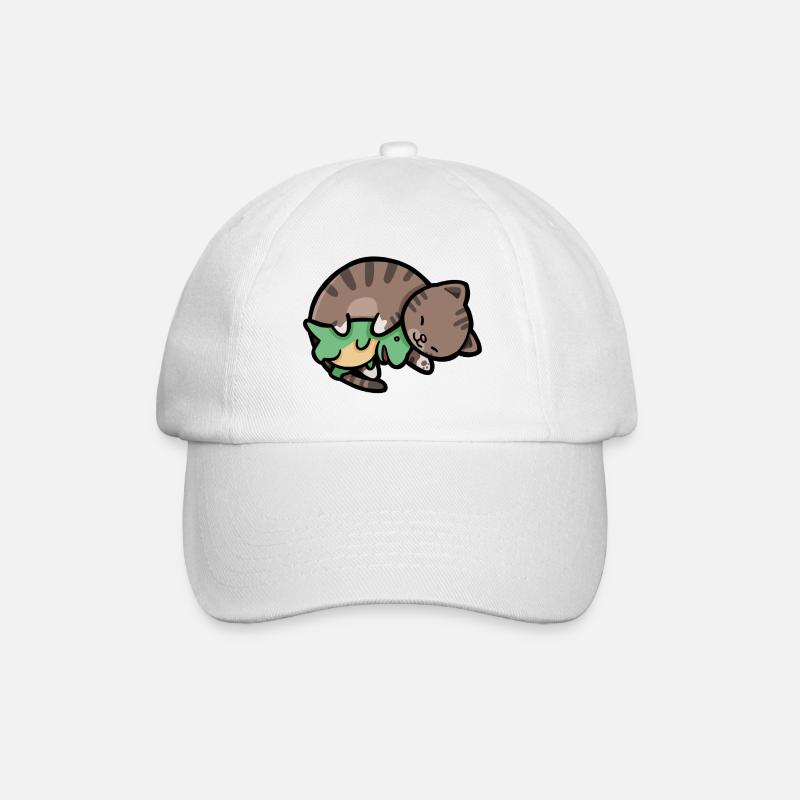 chat hugadino avec dino, dinosaure mignon, T-Rex - Casquette classique - blanc/blanc