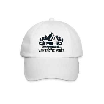 Vantastische Vibes! Van-Reise-Vibes - Baseballkappe - Weiß/Weiß - Vorne