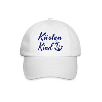 Küsten Kind Küsten Kind. Meer norddeutsch Hamburg - Baseballkappe - Weiß/Weiß - Vorne