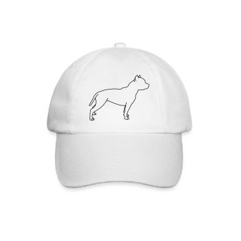 Pitbull Lineart 1 - Baseball Cap - white/white - Front