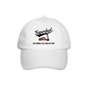 Superfaul - also faul mit Cape - Baseballkappe - Weiß/Weiß - Vorne