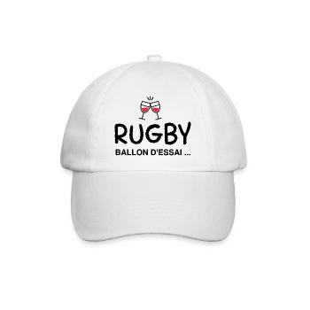 Rugby alcool humour - Casquette classique - blanc/blanc - Devant