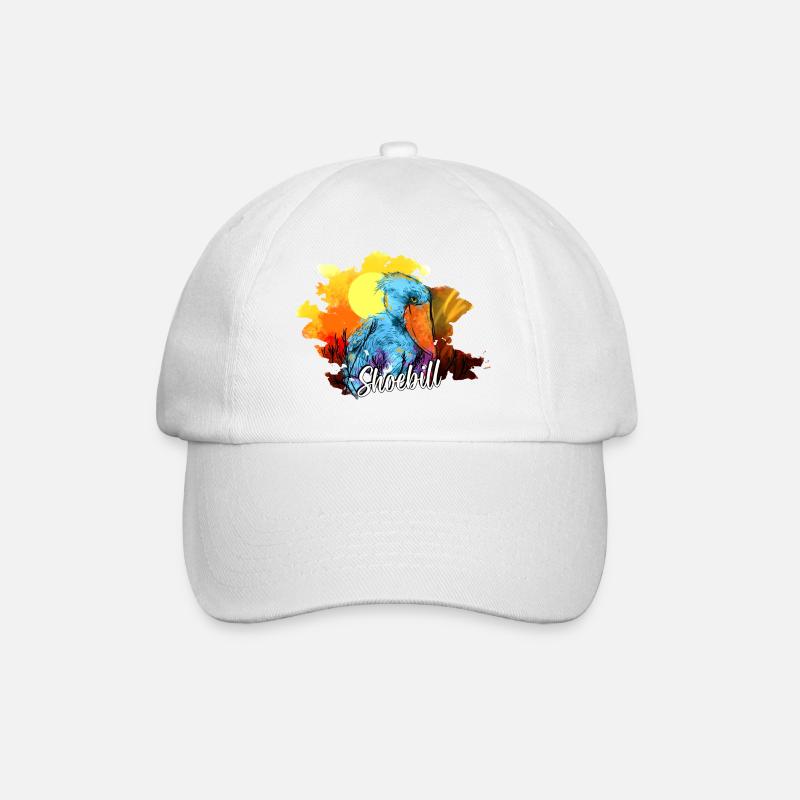 Schuhschnabel Vogel Ornithologe Wald I Geschenk - Baseballkappe - Weiß/Weiß