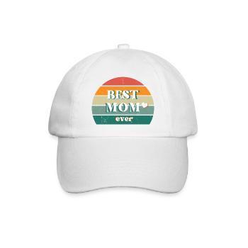 Best MOM Ever! - Baseballkappe - Weiß/Weiß - Vorne