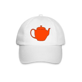 Teapot Tea Pot Breakfast Enjoyment Drink - Baseball Cap - white/white - Front