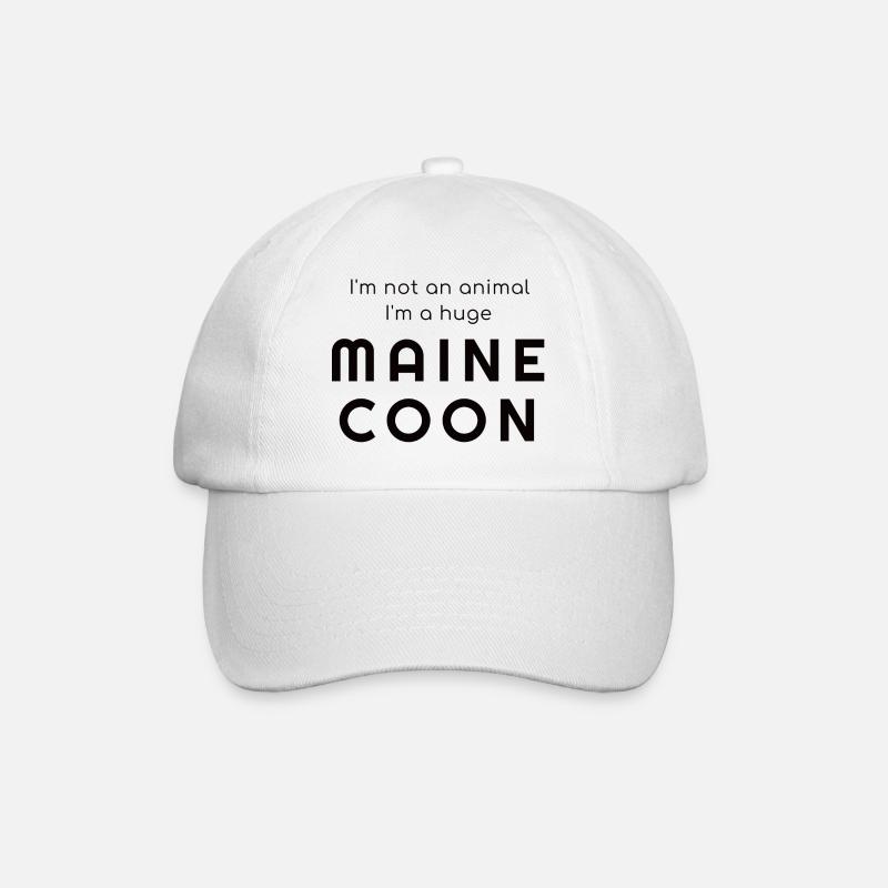 Ich bin kein Tier - ich bin riesig Maine Coon - Baseballkappe - Weiß/Weiß
